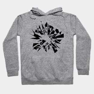 Geometric Abstract III Black and White Hoodie